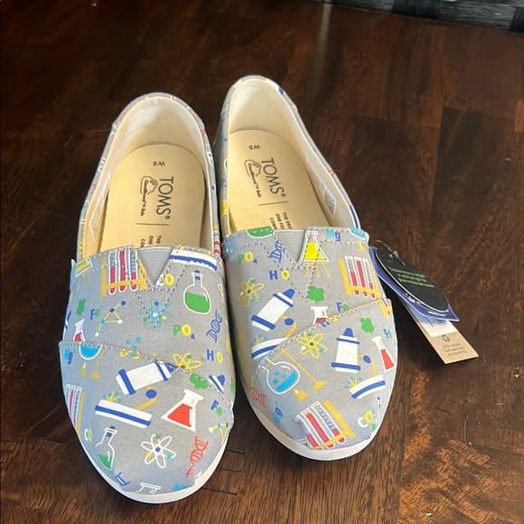 TOMS Aplertgata women's size 5 Gray Science Print Shoes Glow in the dark! - Picture 2 of 6
